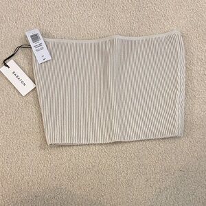 Babaton Cream Ribbed tube top small
